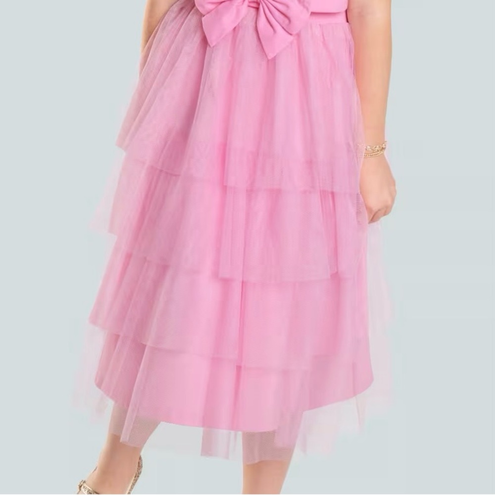 American Girl Something Navy Tiers of Joy Pink Skirt for Girls Size Medium